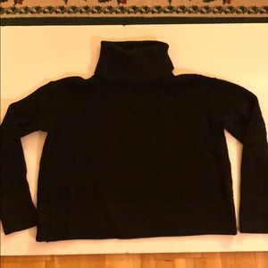Vetta cropped mockneck sweater in black